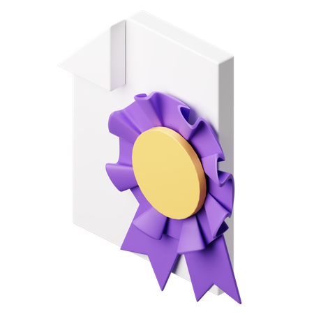 Certificate  3D Illustration