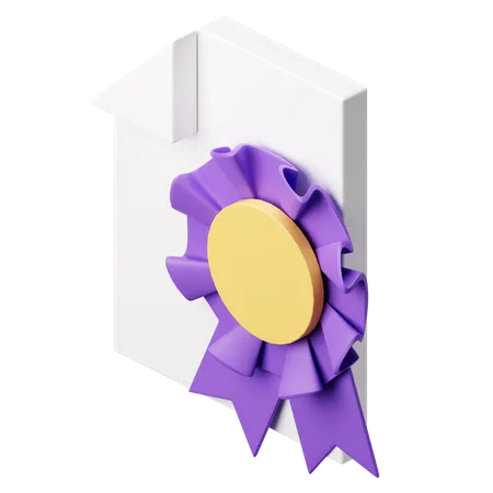 Certificate  3D Illustration