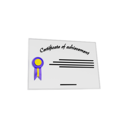 Certificate  3D Illustration