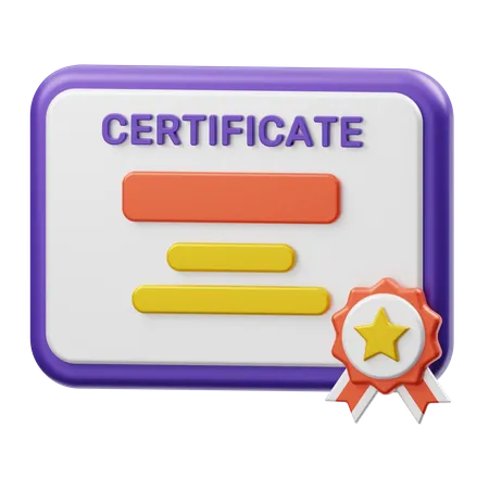 Certificate 3D Illustration