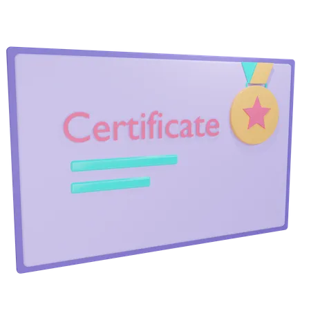 3 D Certificate Object With Transparent Background 3D Illustration