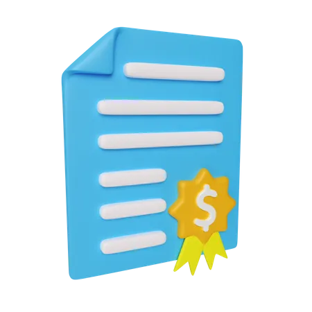 This Is A 3 D Stock Paper Icon Illustration Which Illustrates Securities Or Stock Investment Available In PSD And Transparent Background Formats 3D Icon