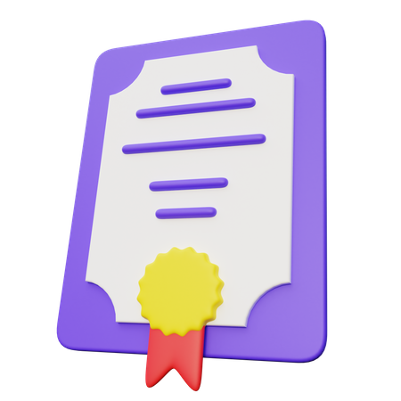Certificate 3D Icon