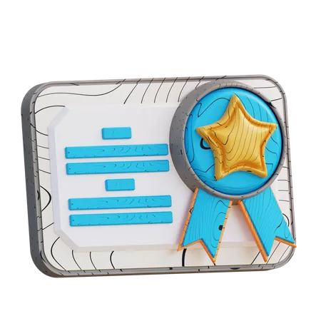 3 D Illustration Of Award Certificate 3D Icon