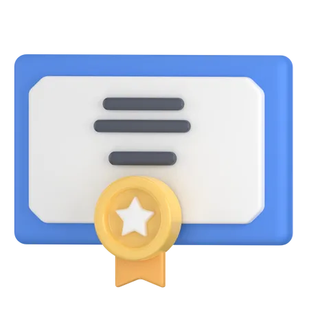 Certification For Completion 3D Icon