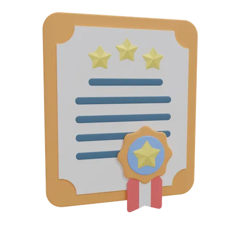 Certificate Illustration 3D Icon