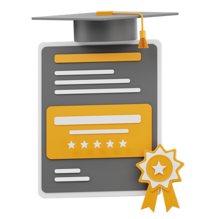 Certificate  3D Icon
