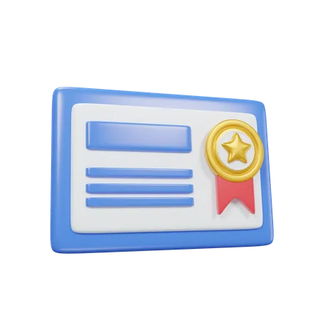 Certificate 3 D Icon School And Education 3D Icon