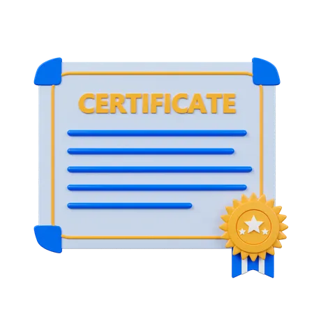 Certificate Award With Medal 3 D Icon 3D Icon