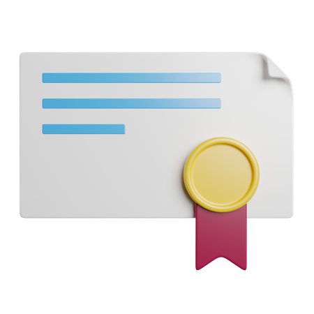 Certificate achievement  3D Icon