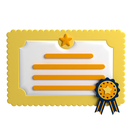 Certificate Award  3D Icon