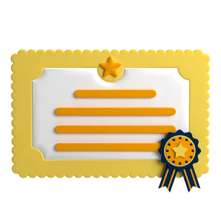 Certificate Award  3D Icon