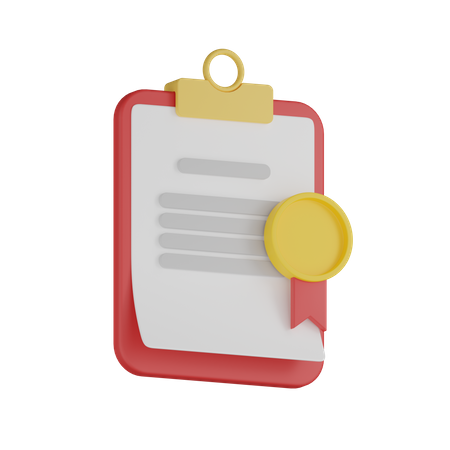 Certificate Clipboard  3D Icon
