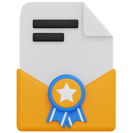 Certificate Envelope  3D Icon