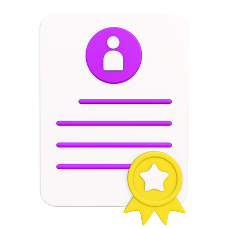 Certificate License  3D Icon