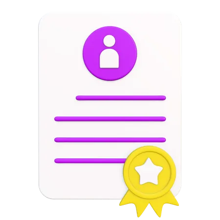 Certificate License  3D Icon