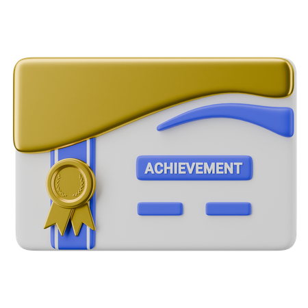 Certificate of Achievement  3D Icon