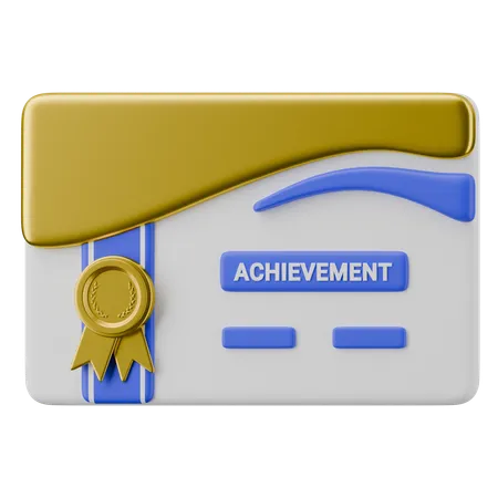 Certificate of Achievement  3D Icon