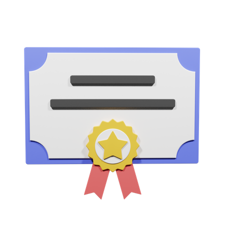 Certificate Of Achievement  3D Illustration