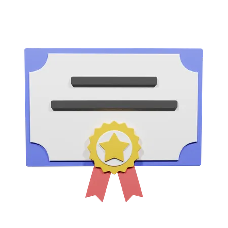 Certificate Of Achievement  3D Illustration