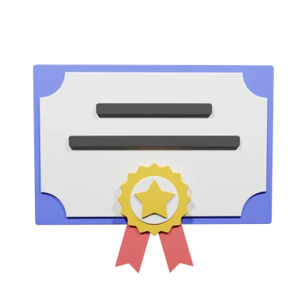 Certificate Of Achievement 3D Illustration
