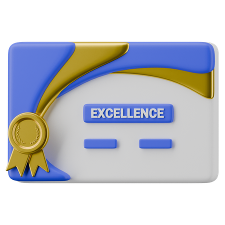 Certificate of Excellence  3D Icon