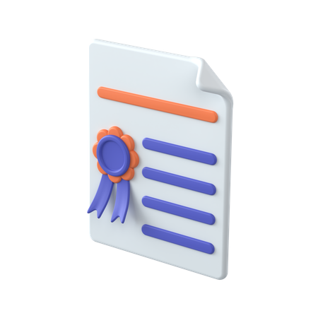 Certificate Of Registration  3D Icon