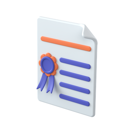 Certificate Of Registration  3D Icon