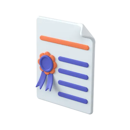 Certificate Of Registration  3D Icon