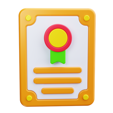 Certificate Ribbon  3D Icon