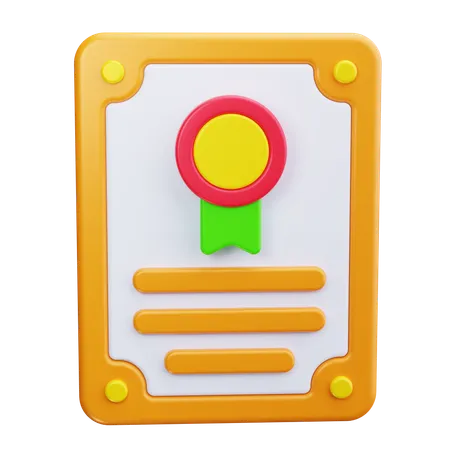 Certificate Ribbon  3D Icon