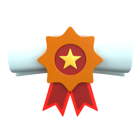 Certificate Scroll  3D Icon