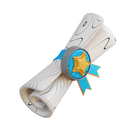 Certificate Scroll  3D Icon