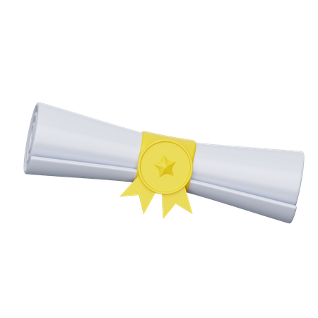 Certificate Scroll  3D Icon