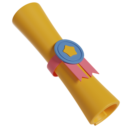 Certificate Scroll  3D Icon