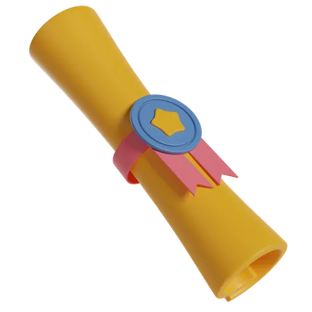 Certificate Scroll  3D Icon