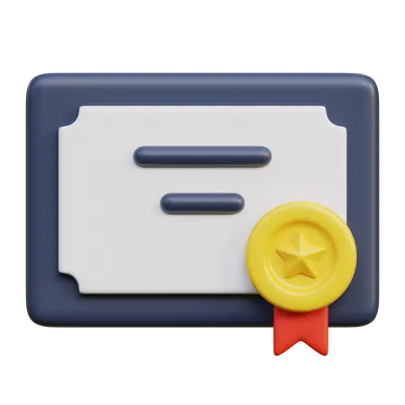 Certificate Warranty  3D Icon
