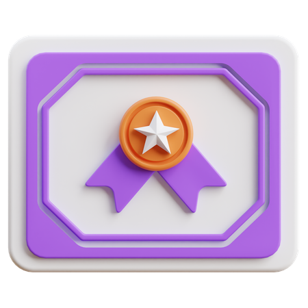 Certification  3D Icon