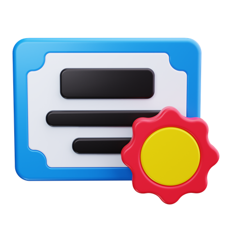 Certification  3D Icon