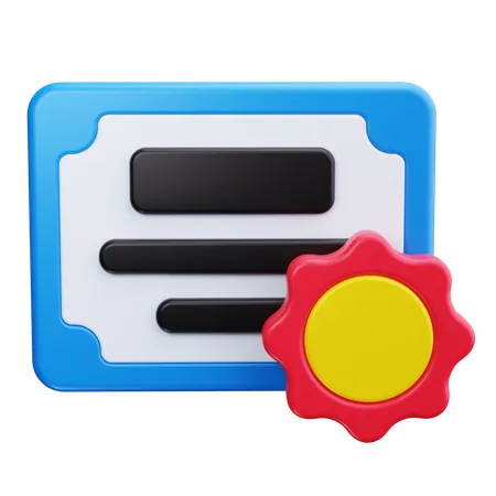 Certification  3D Icon