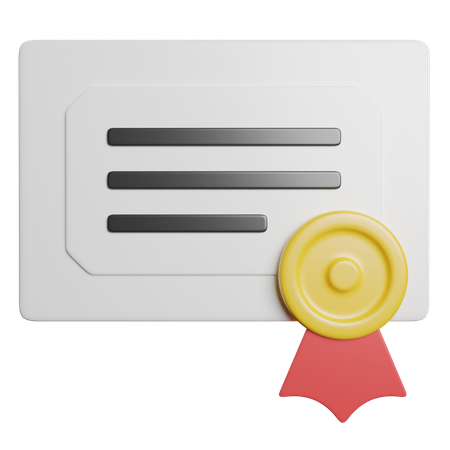 Certification  3D Icon