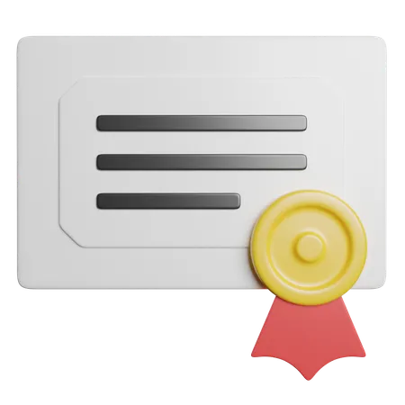 Certification  3D Icon