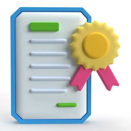 Certification  3D Icon