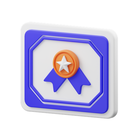 Certification  3D Icon