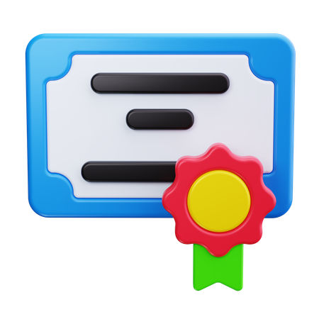 Certification  3D Icon