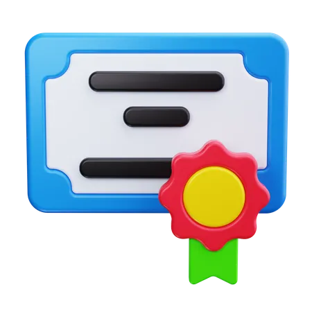 Certification  3D Icon