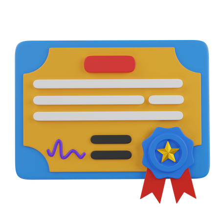 Certification  3D Icon