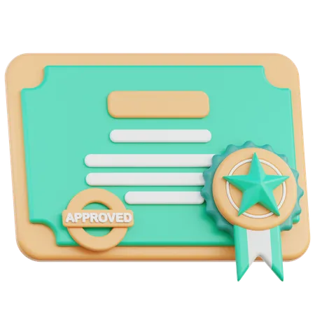 Certification  3D Icon