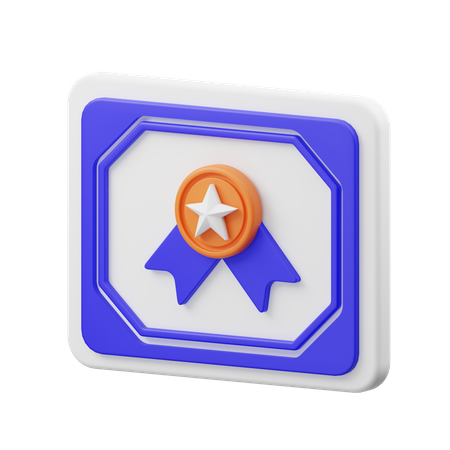 Certification  3D Icon