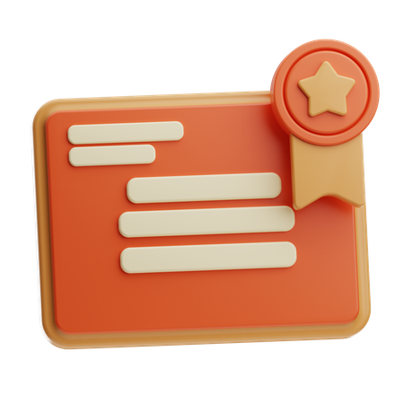 Certificato  3D Icon